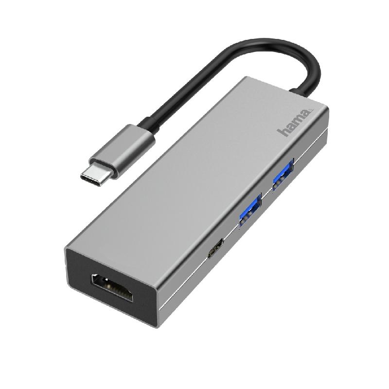 HAMA 00200107 - Hub USB 3.2 Gen 1 Type-C avec 4 ports, HDMI, Aluminium, 5000 Mbit/s_0