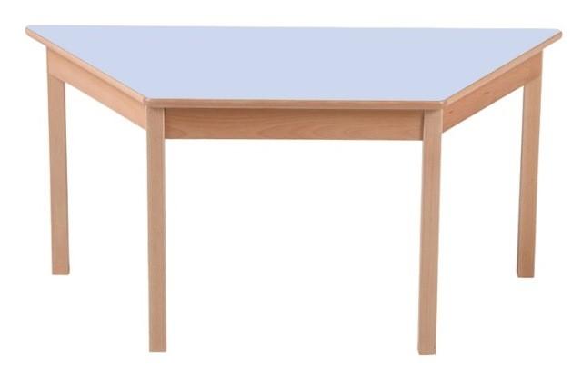 Table d'école trapèze 120x60x60 cm Carmen - Piétement en hêtre massif, plateau mélaminé non feu M3_0