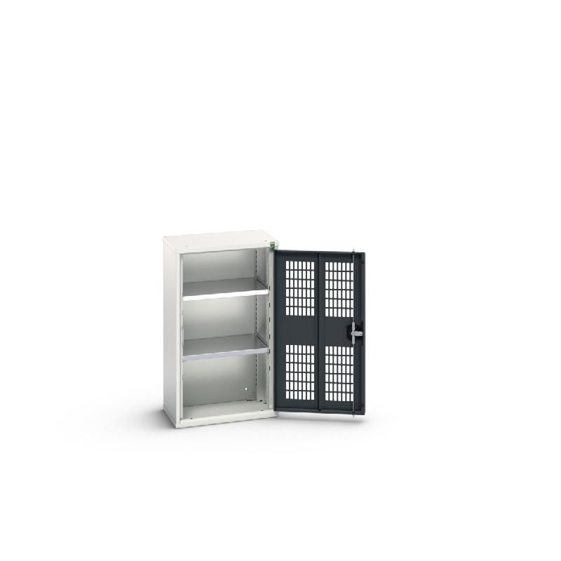 Armoire d'atelier Verso - porte ventilée - 2 tablettes réglables - 525x350x900 mm_0