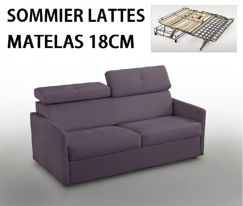 CANAPÉ LIT MONTMARTRE EXPRESS MATELAS 18CM SOMMIER LATTES RENATONISI TWEED VIOLET_0