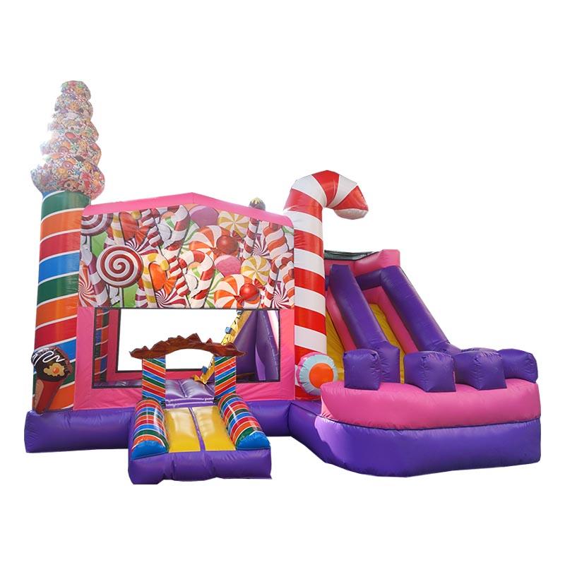 Château gonflable Candy - Réf. CO17-LI - Combo Bouncer et Toboggan - Dimensions 5,5 x 5 x 4,1 m_0