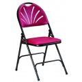 Chaise pliante Sonia - Assise vinyle ou tissu, dossier en polypropylène, piètement métallique Ø22 mm_0