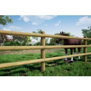 Clôture bois stallion pour chevaux - horse stop - 3 demi-lices, 1m50 - ref. Bs14225-3_0