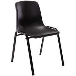 Décoshop26 - Chaise visiteur empilable salle d'attente en plastique noir et métal 10_0003729 - noir 3000251736816_0
