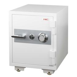 Décoshop26 - Coffre-fort double sécurité serrure et code 60x46x47 cm 39l métal blanc 04_0006467 - blanc 3000261776741_0