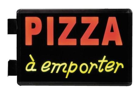 ENSEIGNE LUMINEUSE LEDS PIZZA À EMPORTER 56 X 33 CM