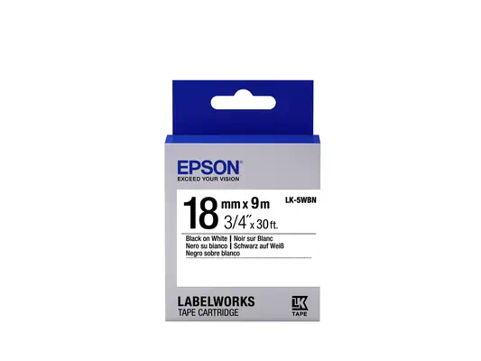 Epson LK-5WBN - Standard - Noir sur Blanc - 18mmx9m_0