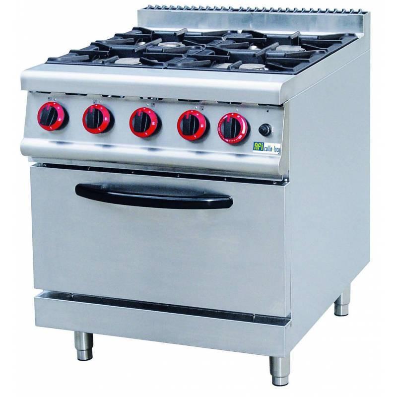 Fourneau professionnel 4 feux sur four à gaz modèle gamme cuisson 700 - JUS-RQ-4_0