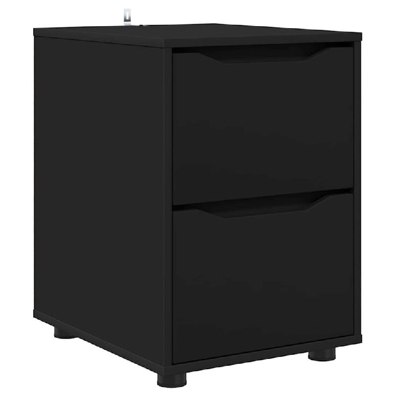 Helloshop26 - Armoire de rangement minimaliste pratique avec tiroirs 40 x 48 x 57 cm en bois d'ingénierie noir 02_0054612 - noir Bois massif 30002385_0