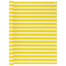 Helloshop26 - Écran de balcon brise pare vue protection confidentialité 120 x 500 cm PEHD jaune et blanc 02_0010209 - 3000551147763_0