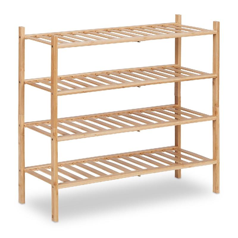 Helloshop26 - Étagère à chaussures empilable pratique 70 x 30 x 60 cm design ouvert moderne en bambou nature 13_0013875 - vert Bambou 3000247055822_0