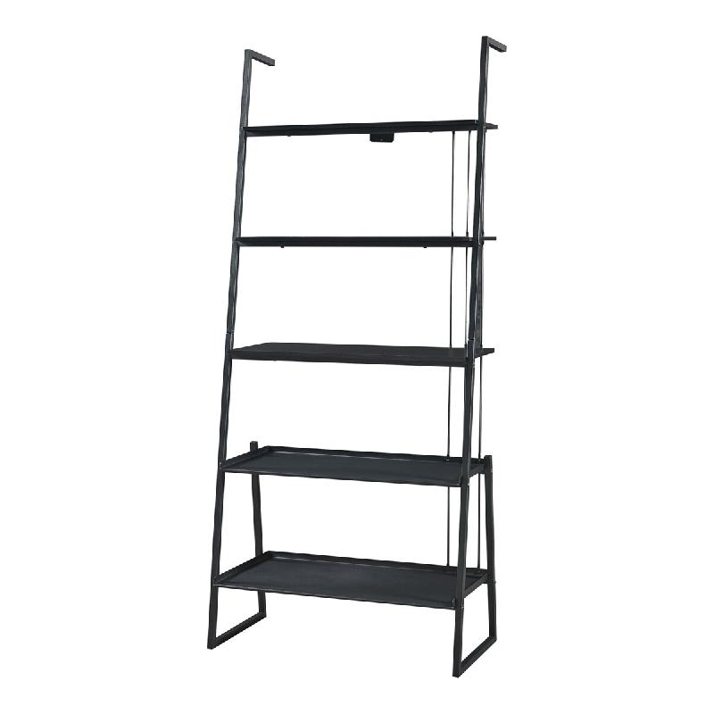 Helloshop26 - Étagère design intemporel salon chambre meuble de rangement échelle 184 x 80 x 40 cm noir 03_0011332 - noir 3000225698683_0