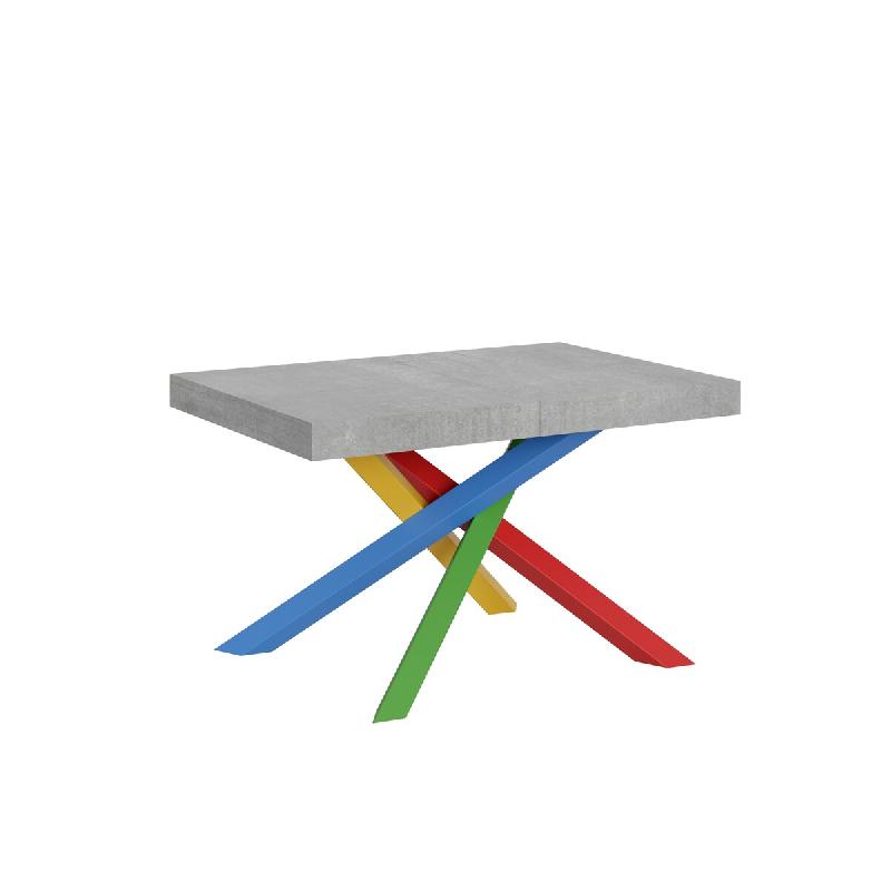 Itamoby Table Extensible 140/400X90 Cm Volantis Pieds Béton Multicolores 4/B - gris VE140TAV40BLL-CM_0