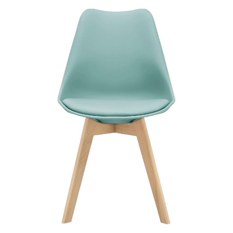 LOT DE 6 CHAISES DE SALLE À MANGER SIMILICUIR HÊTRE MENTHE 03_0006781_0