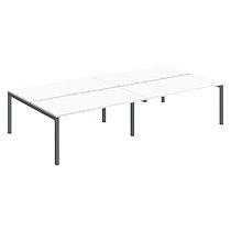 Pôle 4 bureaux droits Teamline L 320 cm - plateaux blanc piètement métal anthracite arche_0