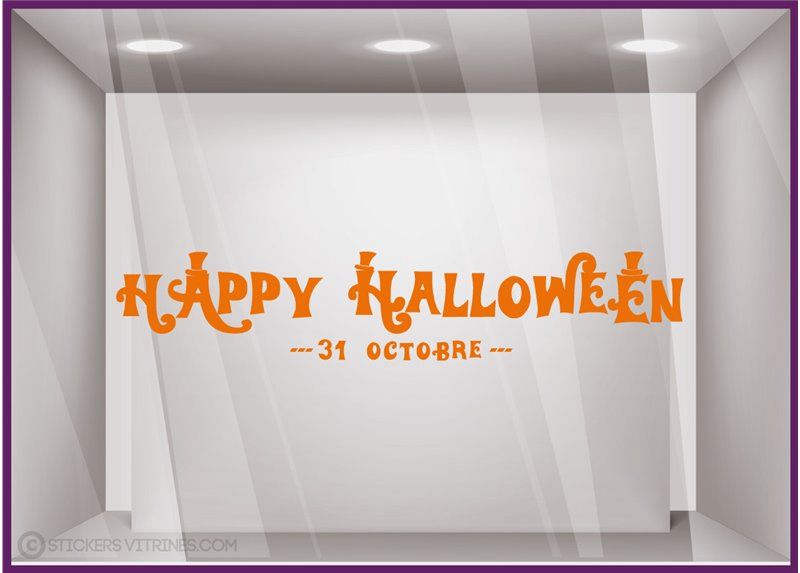 Sv284\l57 x h11\n070 - Adhésif pour vitrine - Stickers vitrines Halloween - Dimensions 57 x 11 cm_0