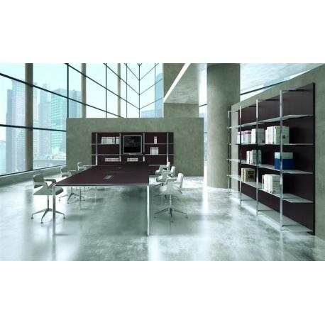 Table de réunion X7 - Quadrifoglio - 420 x 140 cm - Pied ouvert - Mélaminé anti-reflet et anti-rayures_0