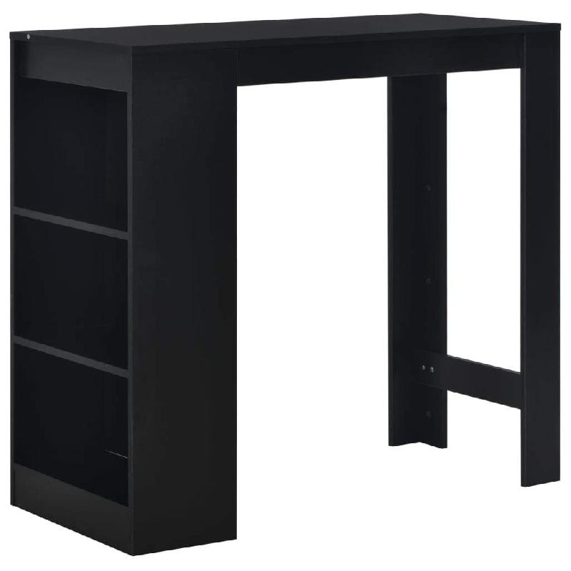 Table haute mange-debout bar bistrot avec étagère noire - 110 cm - Design contemporain et construction durable_0