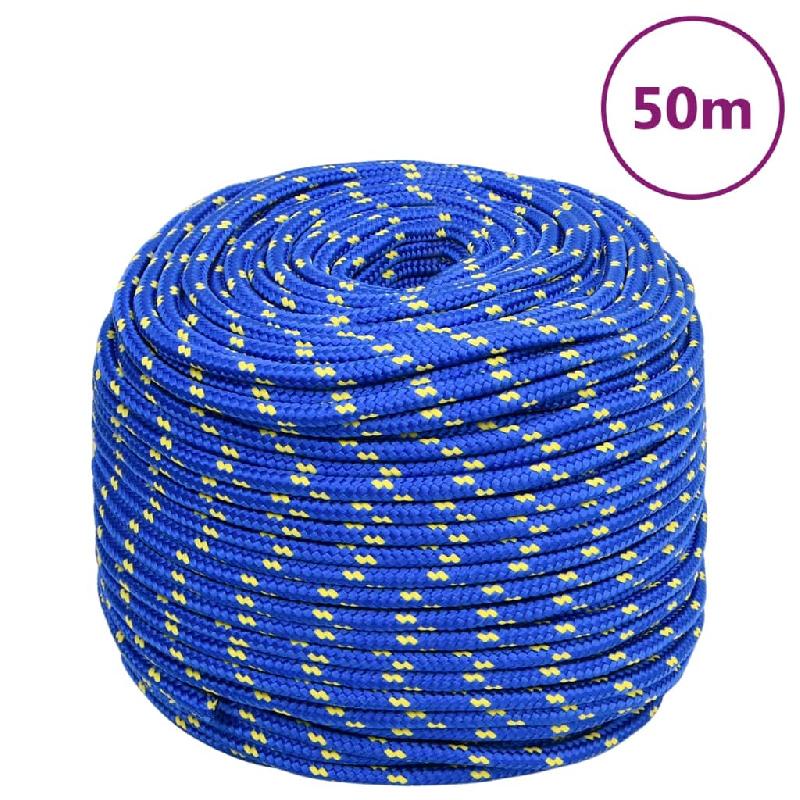 Vidaxl corde de bateau bleu 6 mm 50 m polypropylène 152444_0