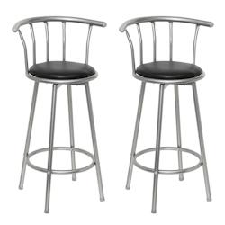 VidaXL Tabourets De Bar Lot De 2 Noir Similicuir - noir 60561_0