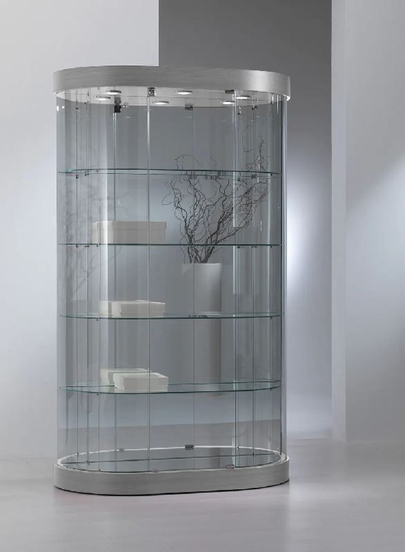 Vitrine 209/mva cylindrique semi-ovale - gris clair_0