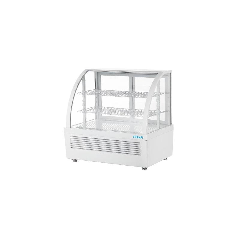 Vitrine de comptoir positive ventilée 100 Litres, 3 niveaux, ABS blanche, 105 W, 220 V - MONO_0