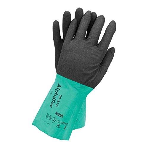 Ansell AlphaTec 58-270 - Lot de 12 gants de protection noirs en nitrile - Taille 8_0
