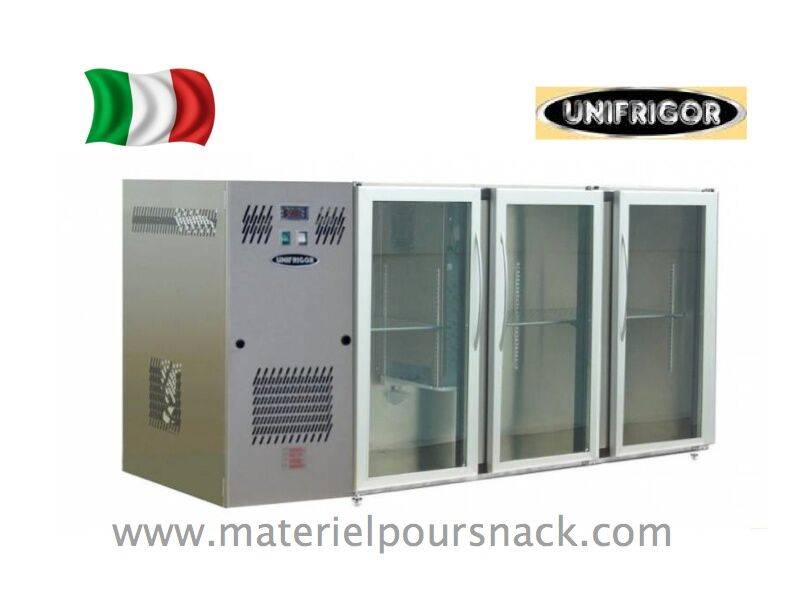 Arrière-bar vitré 3 portes inox - Unifrigor Rox 1880 3DMG - éclairage LED et grande capacité_0