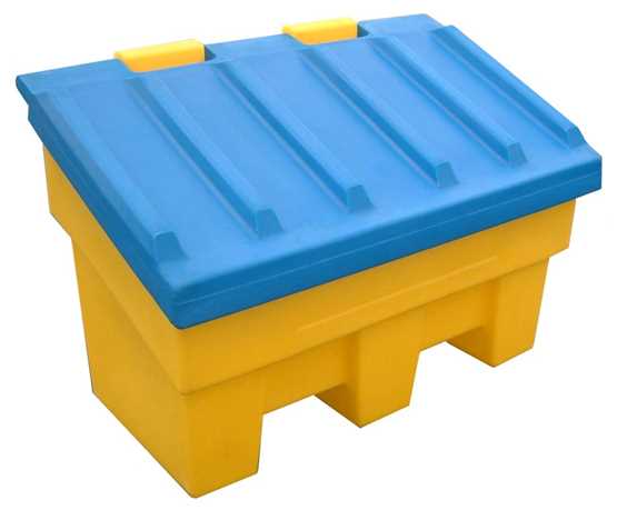 Bac à sel ou à sable 300 litres - BACS300 - robuste en polyéthylène avec passages de fourches_0