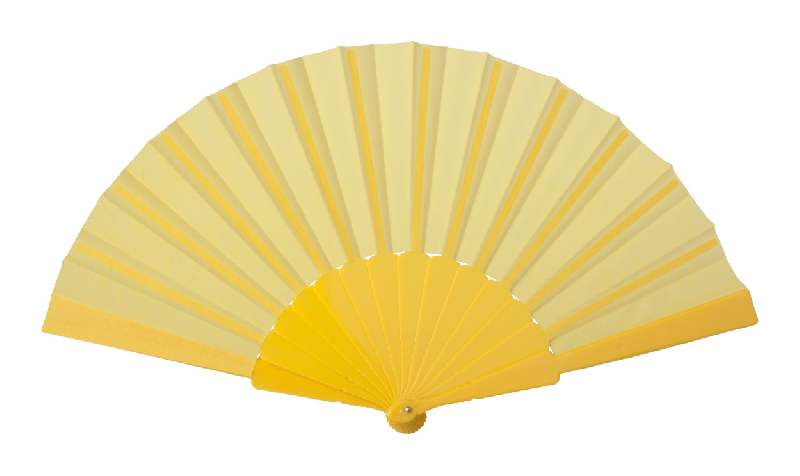 Éventail - textile et plastique - couleur jaune - 47 gr_0