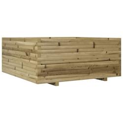 Helloshop26 - Jardinière bac lit surélevé plantes fleurs terrasse jardin 110 x 110 x 49,5 cm bois de pin imprégné marron 02_0037319 - 3000213834765_0
