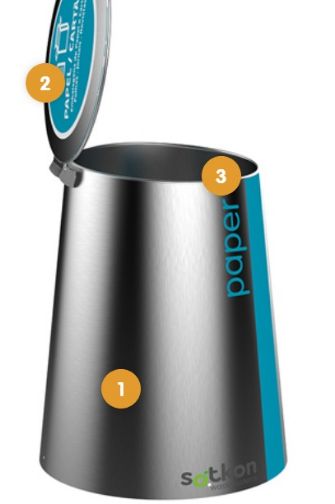 Ikonic - Borne d'apport volontaire conique - Sotkon France SA - inox 316 anti-corrosion_0
