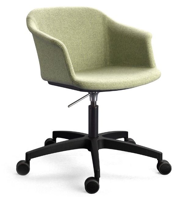 Moli Tapi Office - Chaise de bureau ergonomique - Sitis - Base en fonte d’aluminium poli & lift chromé - Coque tissu réglable hauteur et basculante_0