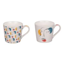 Mug Eva 35 cl x2 -  23 cl Décoré Rond Porcelaine Table Passion 13.5x cm - multicolore porcelaine 3106232312625_0