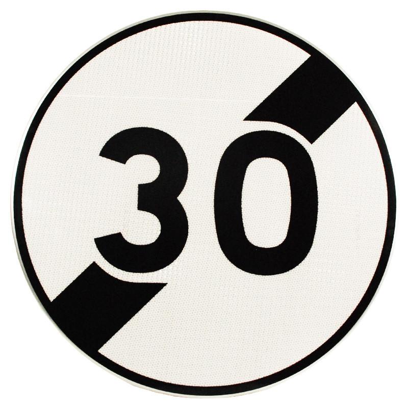 Panneau d'interdiction B33 - Fin de limitation de vitesse - Personnalisable - WP Signalisation_0