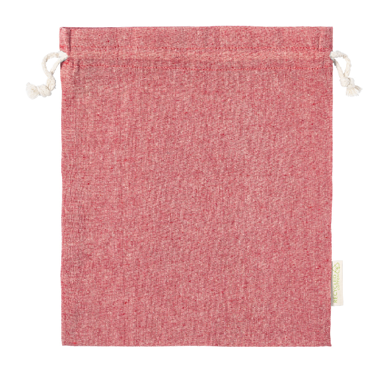 Sac à provisions en coton recyclé - fermeture à cordon de serrage - 120 g/m² - couleur rouge_0
