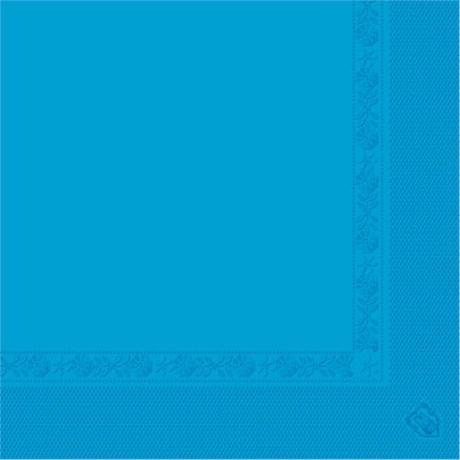 SERVIETTE ECOLABEL 2 PLIS 18 G/M² 39X39 CM TISSU BLEU TURQUOISE (VENDU PAR 1600)