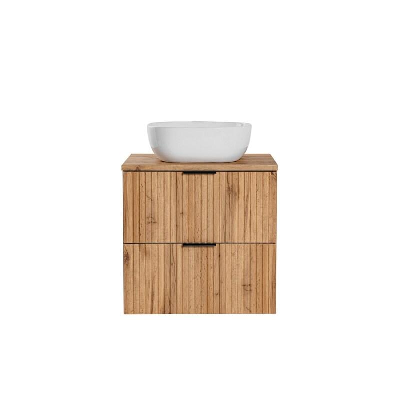 STELLAMEUBLES Ensemble salle de bain ADEL OAK 60cm vasque à poser – Profitez de -10% ! - 3667335114832_0