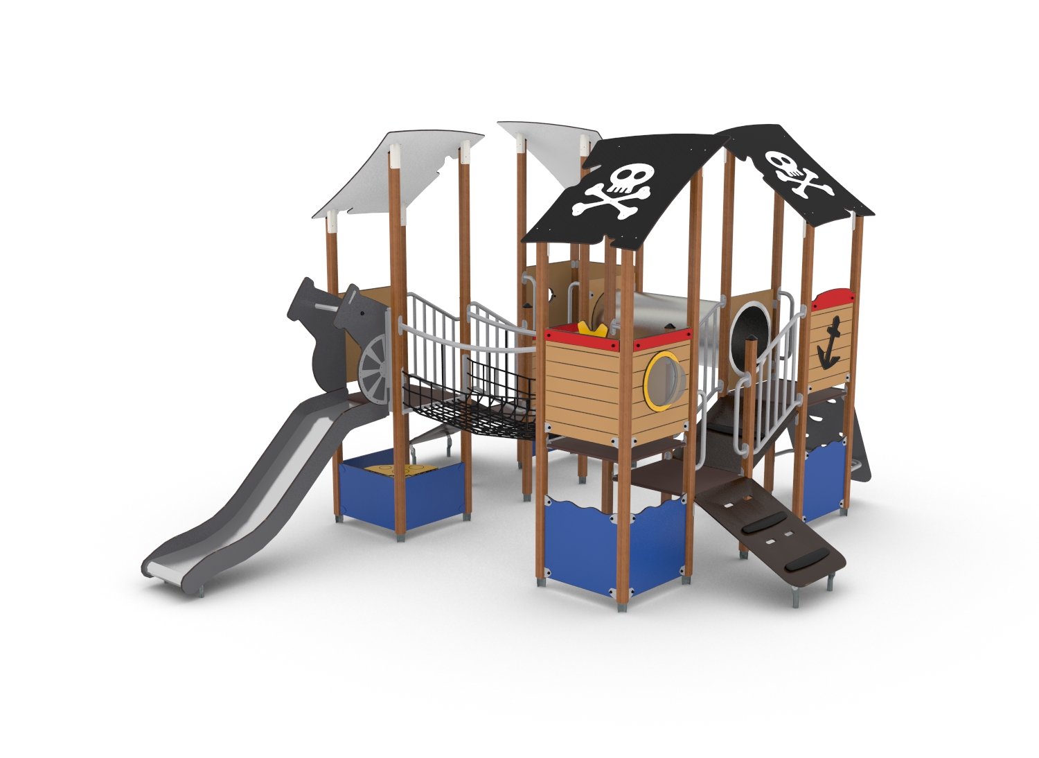 Structure multi-jeux 3 à 5 ans - UniMini Edmund - 8057449 - Hags - Poteaux bois et panneaux HPL_0