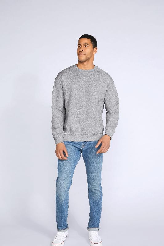 Sweat-shirt col rond DryBlend - 50% coton / 50% polyester - Réf: GI12000 - Marque Gildan - Molleton intérieur gratté et anti-boulochage_0