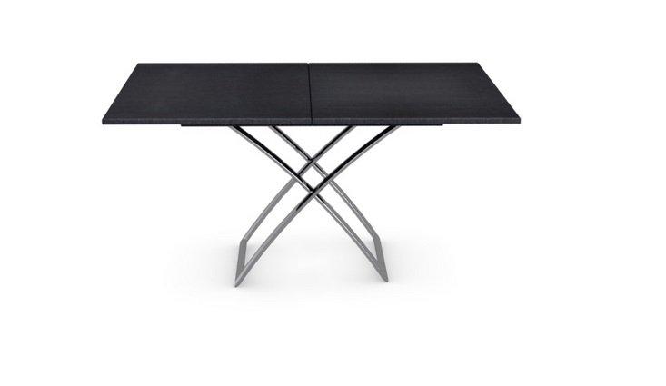 Table basse relevable extensible italienne MAGIC J graphite - hauteur ajustable 34 à 74 cm - table de repas 4 à 6 couverts_0