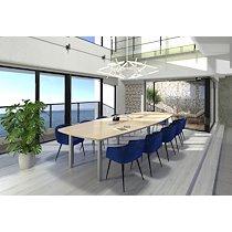 Table modulaire plateau chêne 10 personnes L 280 x P 140 cm - Frégate - piétement aluminium_0