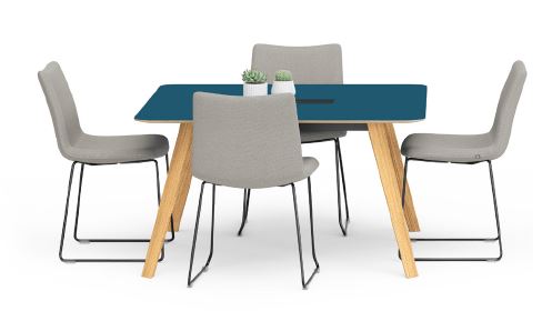 Table de réunion résistante et stable avec piètement incliné - ALTITUDE - 3 modèles de plateaux_0
