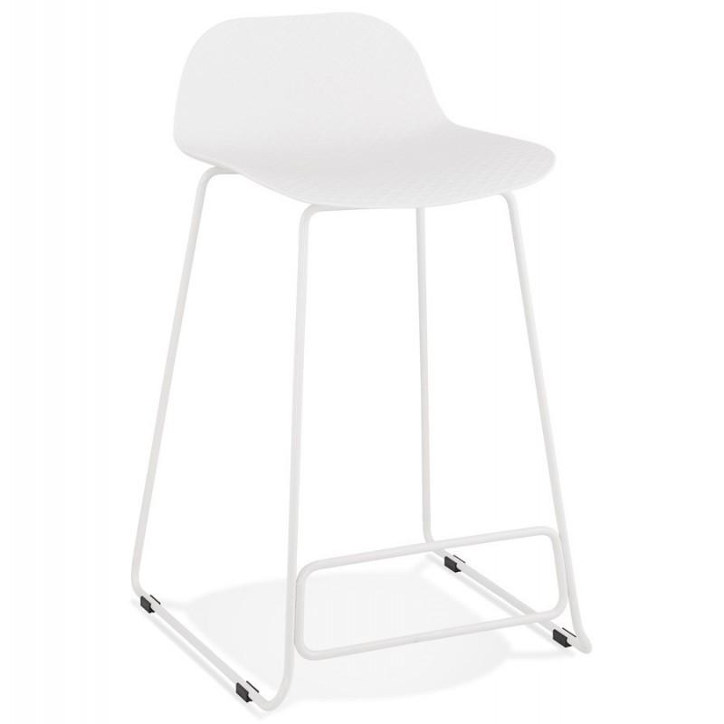 Tabouret de bar Blitz 85 cm blanc - Paris Prix - métal et polypropylène, compatible table/bar mi-haute_0