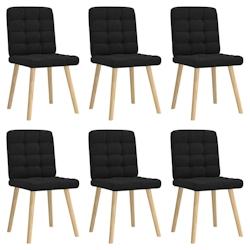VidaXL Chaises à Manger Lot De 6 Noir Tissu - noir 8721158569080_0