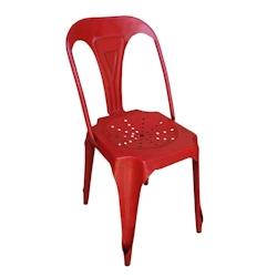 Antic Line Créations Chaise brut à peindre thermolaquée usage extérieur L38 X P 45 X H84 - rouge métal CS1093_0