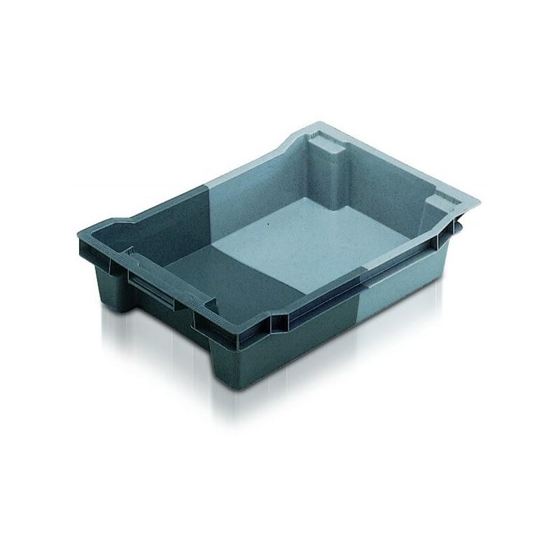 Bac Allibert 11018 - SN101804AA - Gerbable et emboîtable norme Europe 18L, fond et parois pleins, coloris gris_0