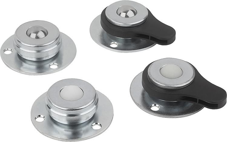 Billes de convoyage - Norelem France - acier zingué, bille blocable en inox ou polyamide - 95161_0