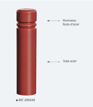 Borne en tube acier Ø160 mm - Hauteur 675 mm - Fixation par scellement direct - LIGNE PROVINCE CITY_0