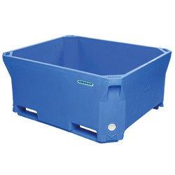 Caisse-palette industrielle monobloc en polyéthylène avec couvercle - 460L - 123x103x58 cm +/- 2% - très résistante_0